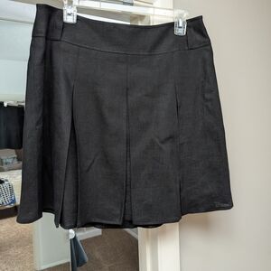 Banana Republic Black Mini A-Line Pleated Skirt for Work